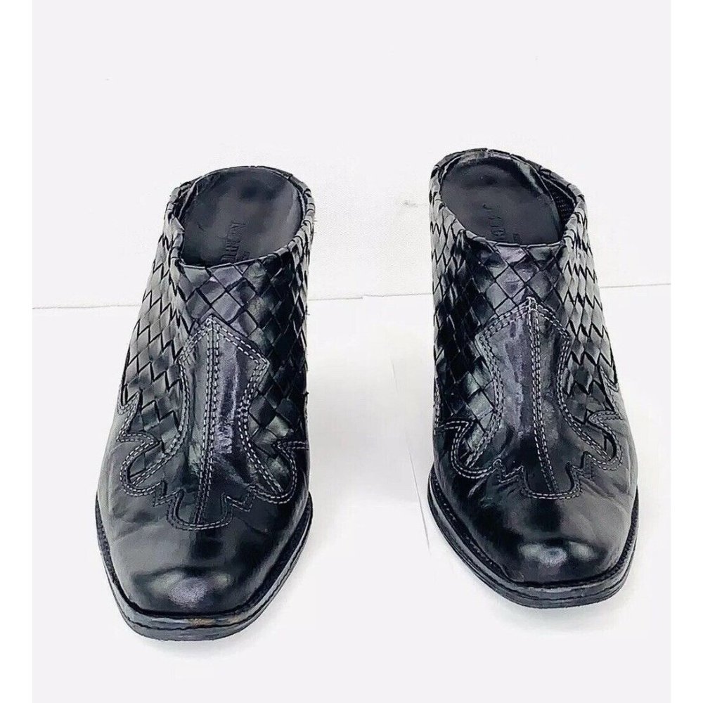 Sesto Meucci WESTERN Mules Black Woven Calf Italian Leather women EUR 36 - Picture 4 of 12